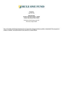 Rule One Fund Prospectus - 2026
